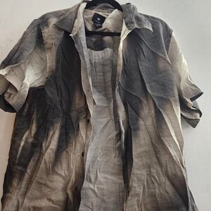 H&M Men's Black and Gray Gradient Shirt Jacket